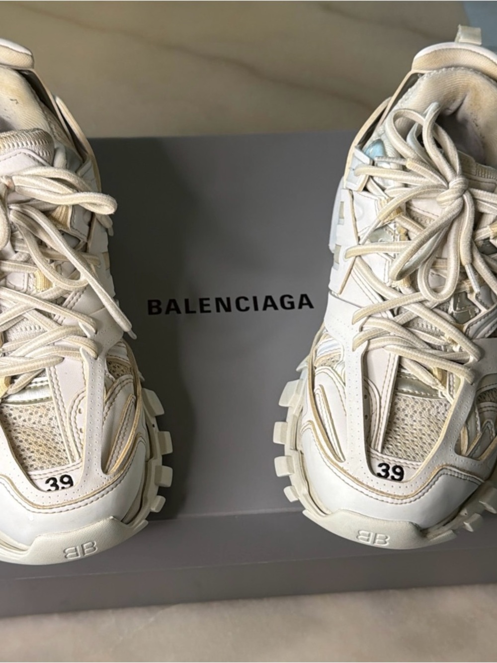 Balenciaga Cream/Off-White Track Men’s Sneakers